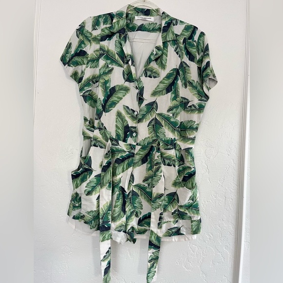 Amanda Uprichard Green Leaf Print Romper - Picture 5 of 11